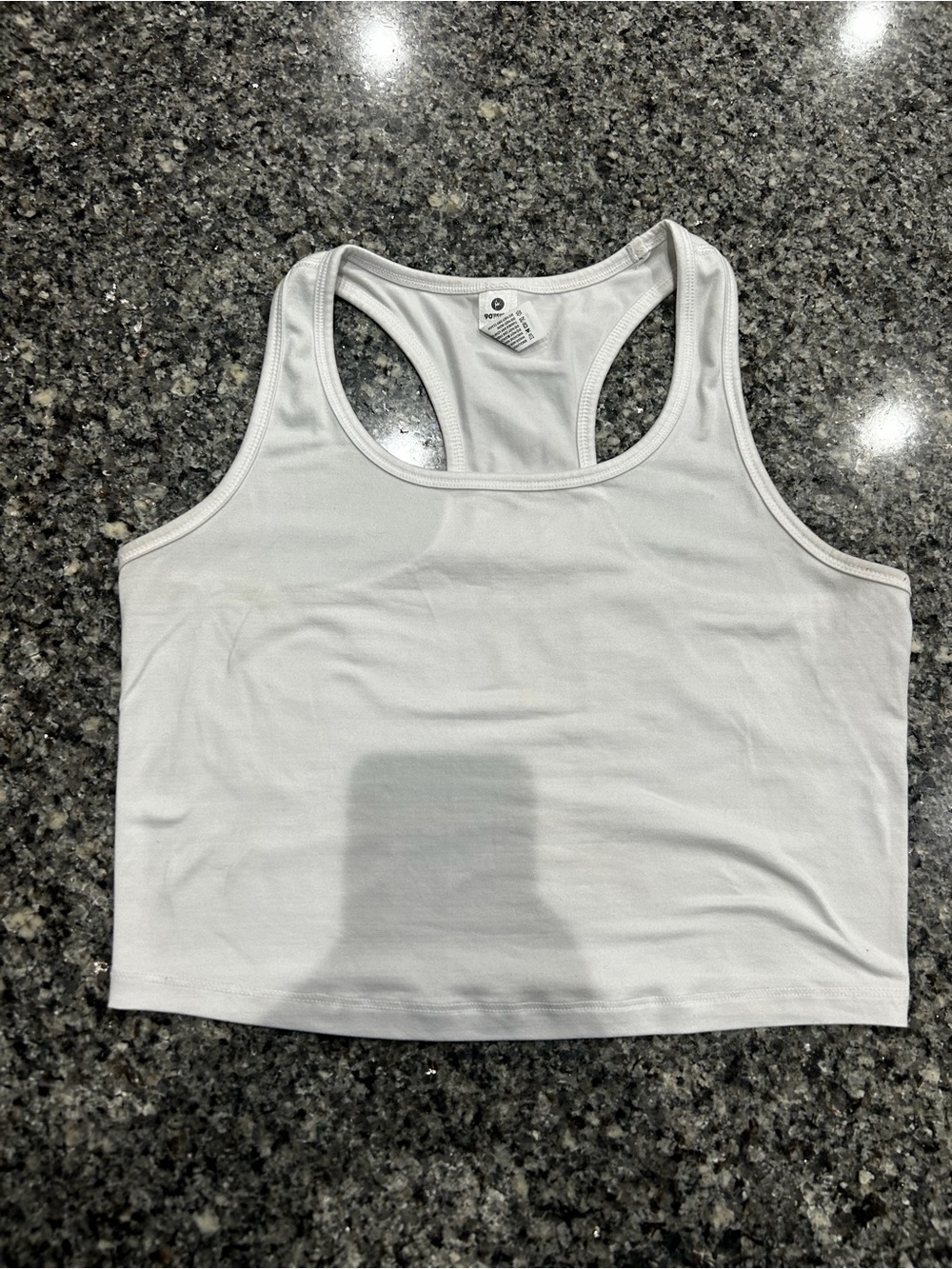 90 Degree By Reflex White Racerback Sports Crop